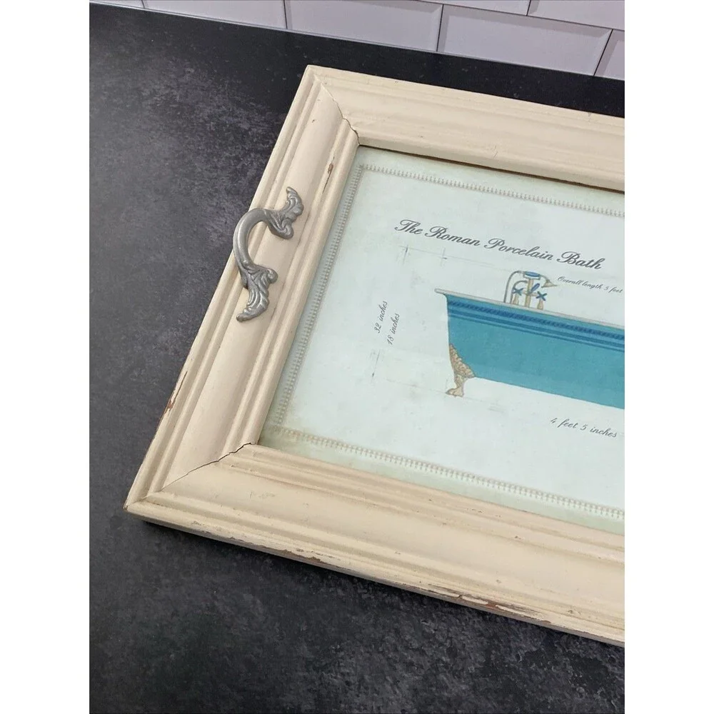Bathroom Decoration Framed Roman Porcelain Design Bathtub.16” x 12.25” - Picture 10 of 16